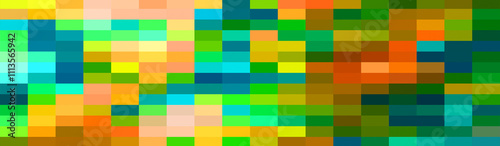 abstract colorful pixelate rainbow color pixels rectangular grid mosaic pattern background
