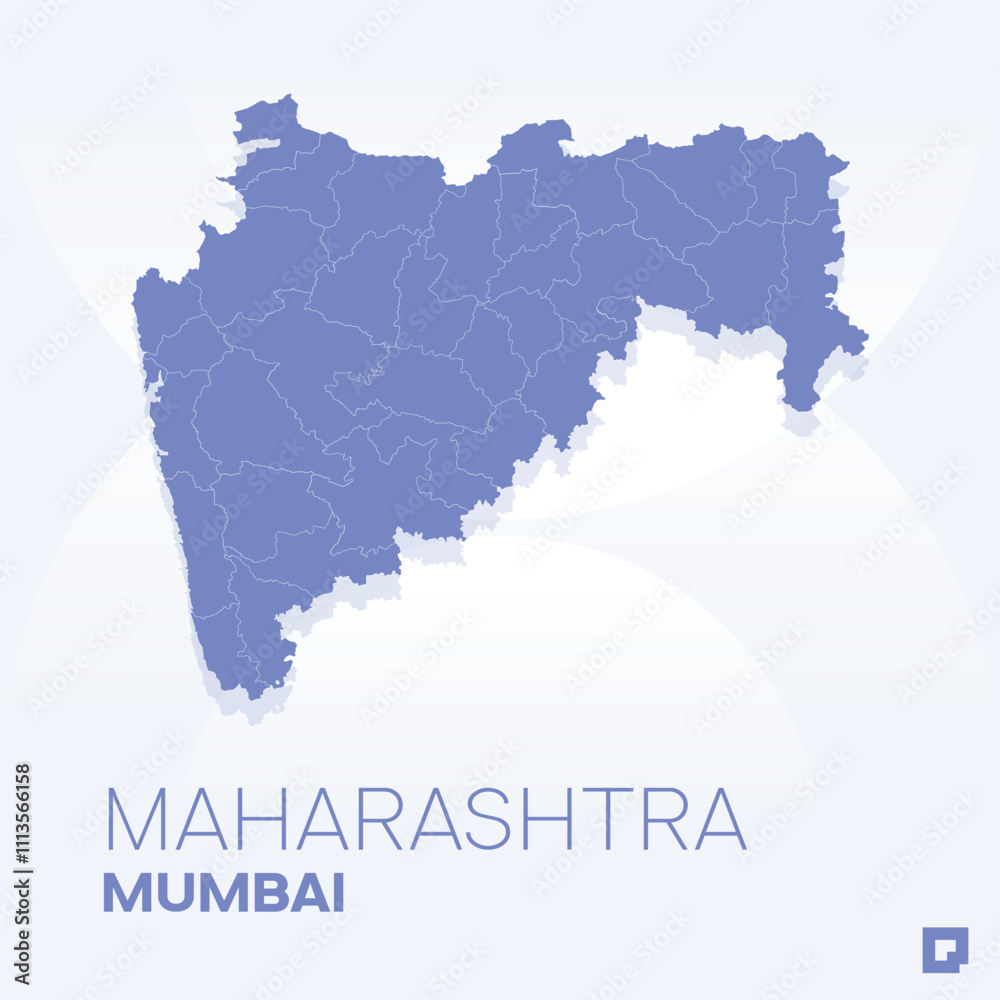 Maharashtra vector map, Vector map of Maharashtra, editable eps, AI files, Vector illustration of Maharashtra vector map	
