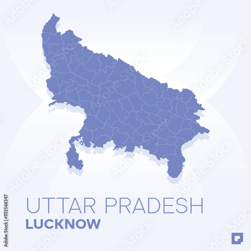 Uttar Pradesh vector map, Vector map of Uttar Pradesh, editable eps, AI files, Vector illustration of Uttar Pradesh vector map	
