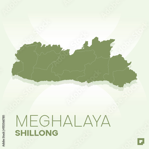 Meghalaya vector map, Vector map of Meghalaya, editable eps, AI files, Vector illustration of Meghalaya vector map	
