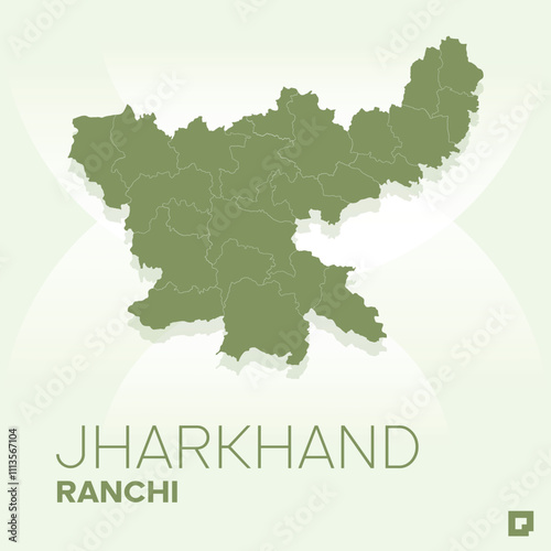 Jharkhand vector map, Vector map of Jharkhand, editable eps, AI files, Vector illustration of Jharkhand vector map	
