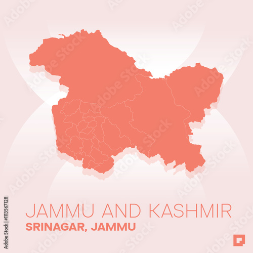 Jammu and Kashmir vector map, Vector map of Jammu and Kashmir, editable eps, AI files, Vector illustration of Jammu and Kashmir vector map	
