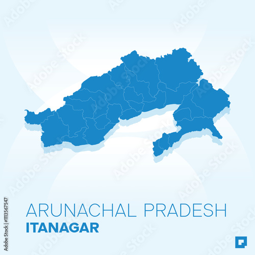 Arunachal Pradesh vector map, Vector map of Arunachal Pradesh, editable eps, AI files, Vector illustration of Arunachal Pradesh vector map	
