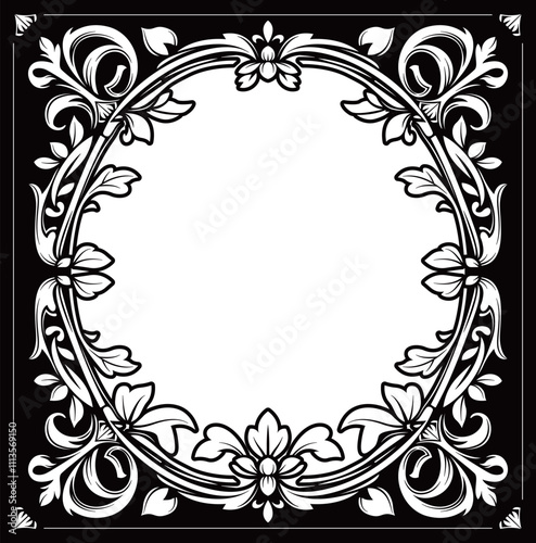 art nouveau style vector frame