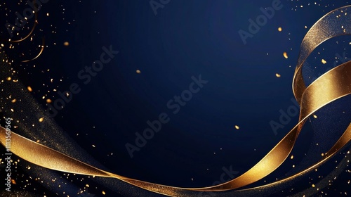 Golden ribbons and confetti create a festive atmosphere for celebration