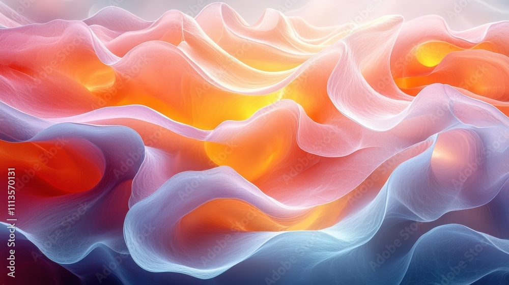 Ethereal Fluid Waves of Colorful Pastel Gradient Landscape in Dreamy Digital Artwork Ethereal Fluid Waves of Colorful Pastel Gradient Landscape in Dreamy Digital Artwork