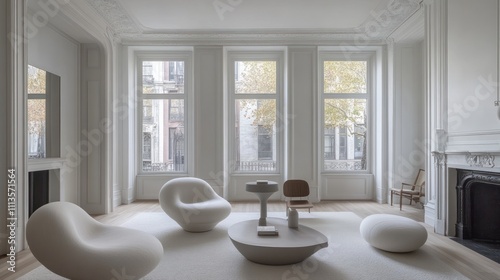 Wallpaper Mural Modern Minimalist Living Room With Large Windows Torontodigital.ca