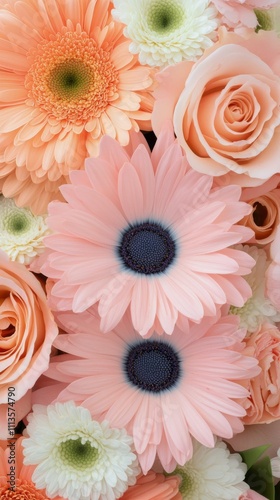 Stunning pink and blue flower with soft petals against a blurred colorful bac...