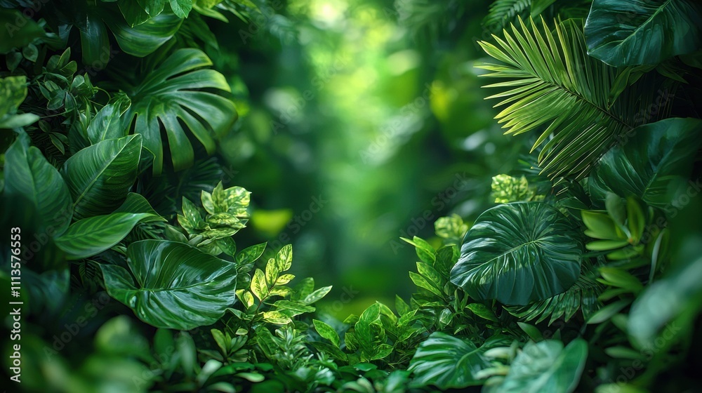 custom made wallpaper toronto digitalLush Green Foliage in a Tropical Jungle Landscape with Natural Patterns and Textures