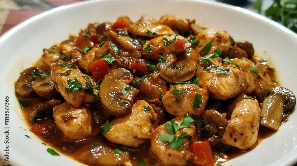 Delicious Chicken and Mushroom Saute