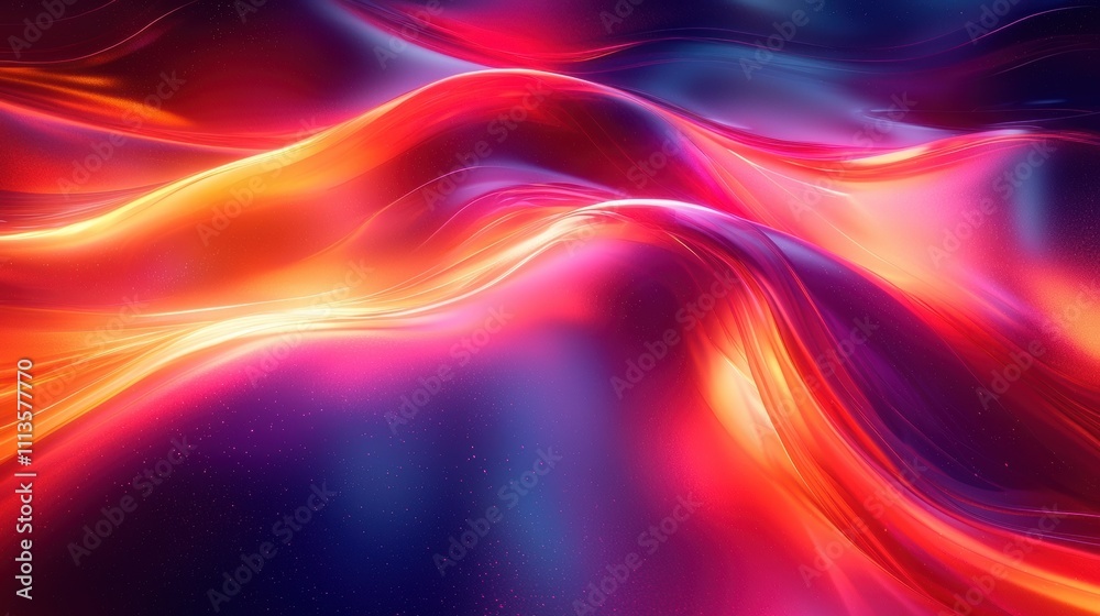 Obraz premium Mesmerizing Abstract Fluid Waves of Vibrant Color and Light