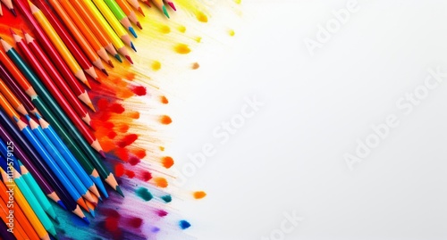 Colorful abstract art with vibrant splashes and fluid shapes creating a livel...