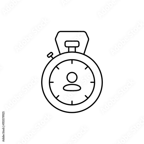 Outline Icon User, A silhouette icon of a person to depict the stopwatch user.