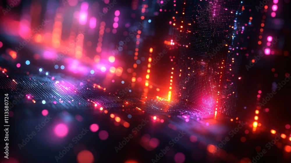 Mesmerizing Futuristic Neon Lights Particle Dance in a Vibrant Digital Realm Mesmerizing Futuristic Neon Lights Particle Dance in a Vibrant Digital Realm