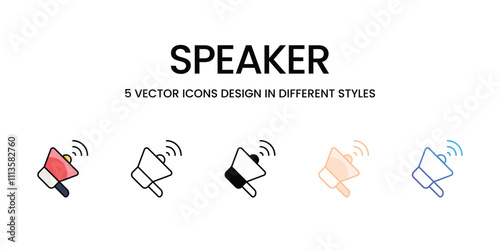 Speaker icons set in different style vector stock illustration