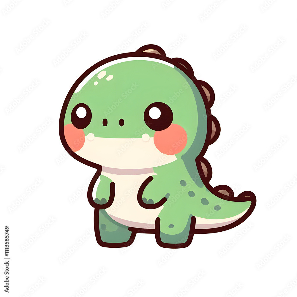 Fototapeta premium Smiling green cartoon frog, a cute amphibian character, isolated on white background