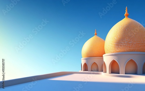 Glowing Dot and Line Mosque Domes photo