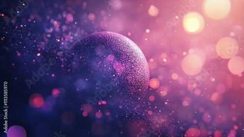 Colorful abstract bubble in a vibrant cosmic background with glowing effects ...