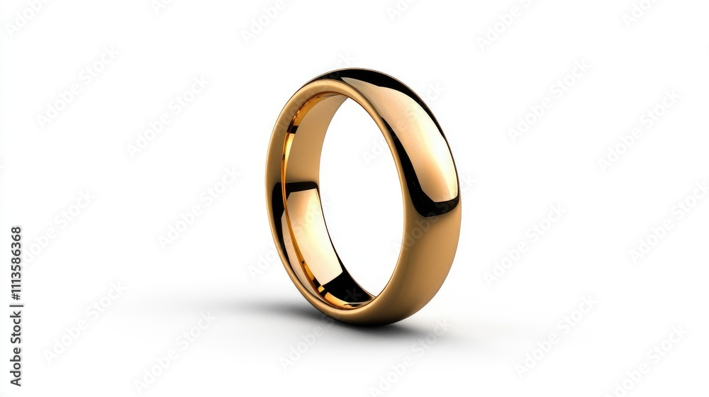 Elegant gold wedding ring displayed on white surface jewelry photography minimalist style close-up focused view Elegant gold wedding ring displayed on white surface jewelry photography minimalist style close-up focused view