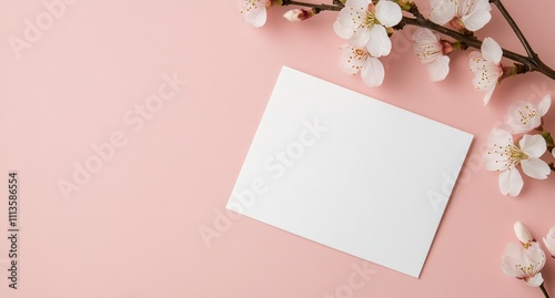 Young man posing against a pink background with cherry blossom decorations in...