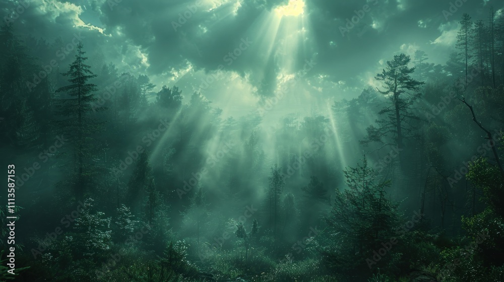 A Captivating View Of Fog and Mystical Woodland Moody Forest Landscape A Captivating View Of Fog and Mystical Woodland Moody Forest Landscape