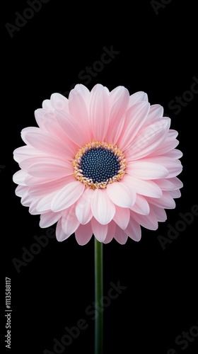 Stunning pink and blue flower with soft petals against a blurred colorful bac...
