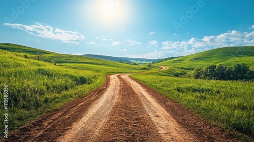 Sunny countryside road.