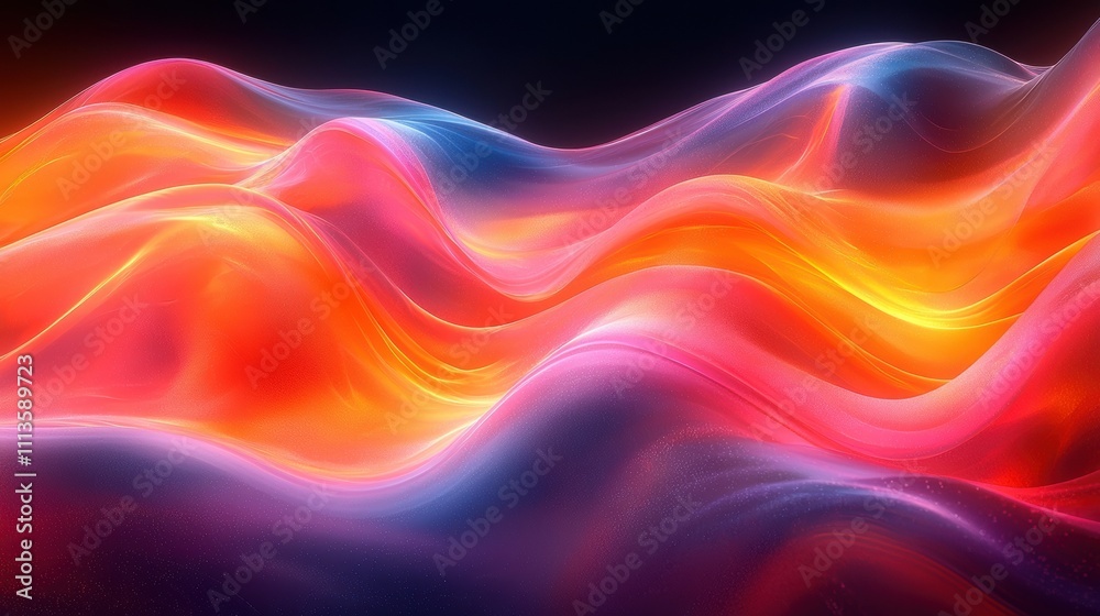 Vibrant Fluid Waves of Captivating Color and Energy in Futuristic Digital Artwork Vibrant Fluid Waves of Captivating Color and Energy in Futuristic Digital Artwork