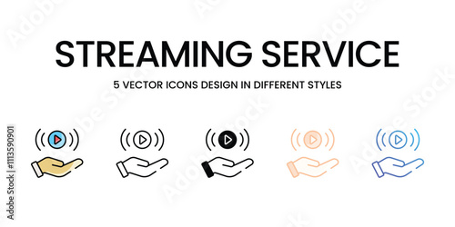 Streaming Service icons set in different style vector stock illustration