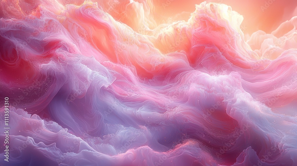 Vibrant Swirling Clouds in Mesmerizing Celestial Sunset Landscape Vibrant Swirling Clouds in Mesmerizing Celestial Sunset Landscape