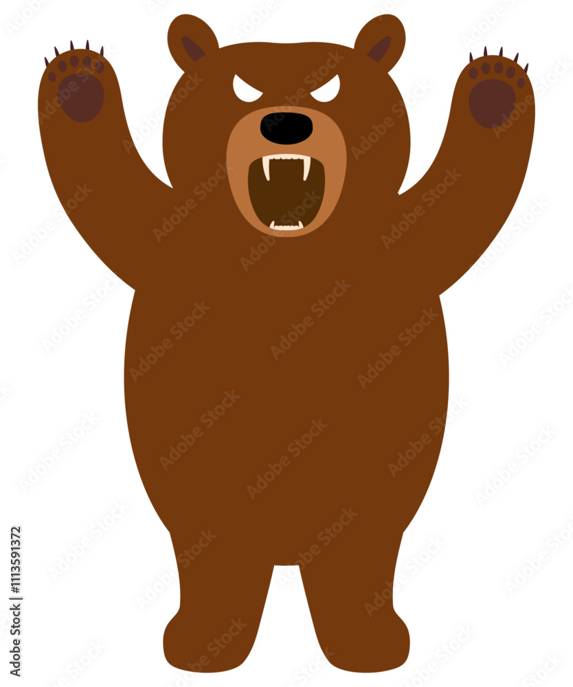 怒っているクマのイラスト 怒っているクマのイラスト