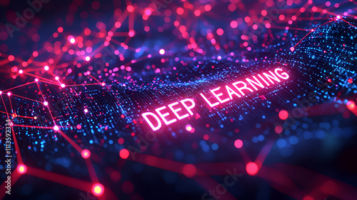 Futuristic Digital Technology Concepts in Deep Learning and Artificial Intelligence Visualization