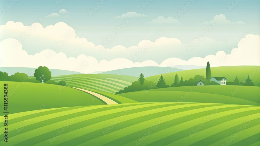 Scenic Rolling Hills Under a Clear Blue Sky