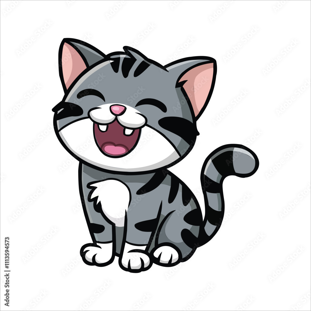 Cute gray tabby cat on light and smallish cat , space for text. Lovely cat
Cute gray tabby cat on light and smallish cat , space for text. Lovely cat