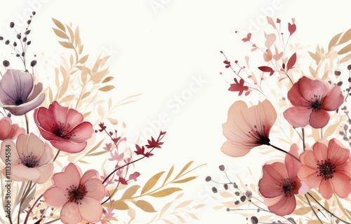 Colorful flowers bloom in shades of pink, creating a vibrant floral arrangement