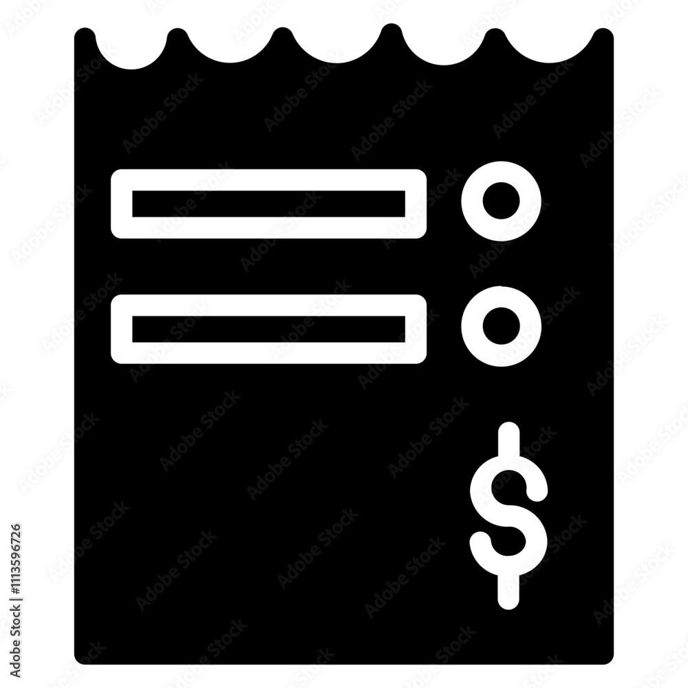 Delivery Shop Bill Glyph Icon Delivery Shop Bill Glyph Icon