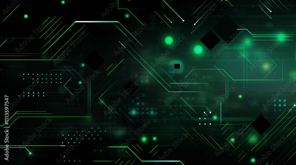 A captivating digital abstract design featuring a network of green geometric shapes and lines on a dark background. It is perfect for technology themes, digital interfaces, or futuristic concepts. A captivating digital abstract design featuring a network of green geometric shapes and lines on a dark background. It is perfect for technology themes, digital interfaces, or futuristic concepts.
