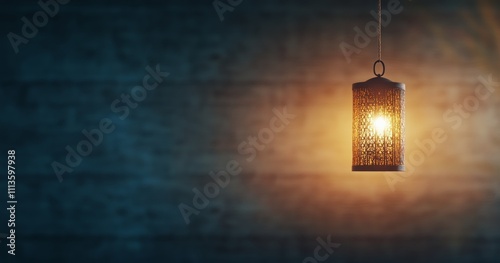 Warm glow of a lantern illuminating a soft background at dusk in a cozy setting