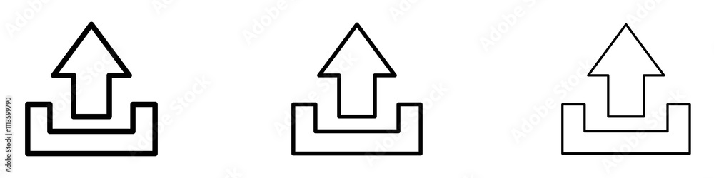 Upload arrow icons in tree different stroke sizes Upload arrow icons in tree different stroke sizes