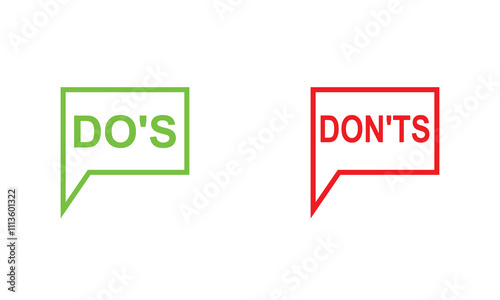 do's and don'ts icon. to do and not to do symbol for guidelines and rules list.  isolated on white background  design Template, . Vector illustration . EPS 