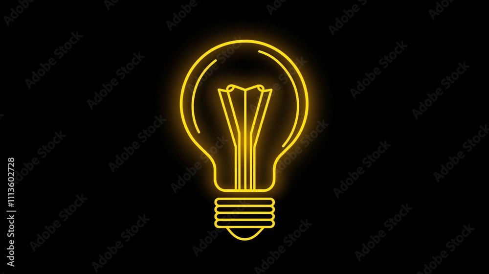 Minimalist lightbulb vector design with a modern aesthetic and glowing outline Minimalist lightbulb vector design with a modern aesthetic and glowing outline