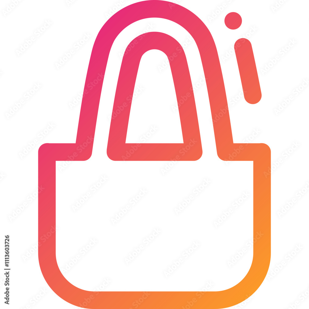 Stylized bag icon with a padlock feature representing security and fashion in modern digital design Stylized bag icon with a padlock feature representing security and fashion in modern digital design