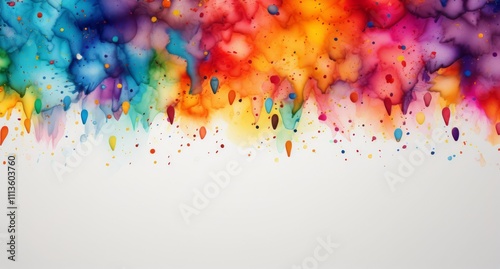 Colorful abstract art with vibrant splashes and fluid shapes creating a livel...