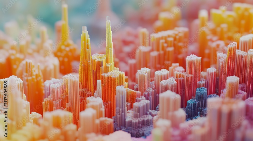 Abstract colorful cityscape, vibrant miniature city, digital art. Abstract colorful cityscape, vibrant miniature city, digital art.