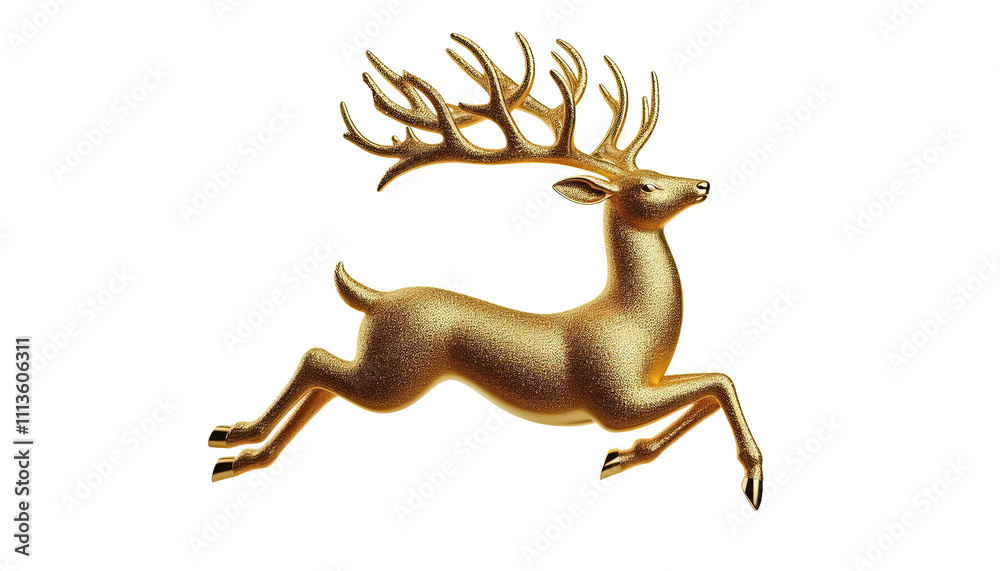 Sparkling Golden Reindeer Illustration Sparkling Golden Reindeer Illustration