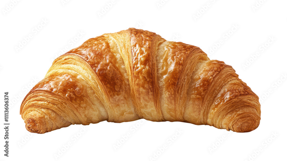 Soft layers of an inviting croissant showcase a golden brown exterior with a crisp texture. Ideal for a delightful breakfast or as a snack in a cozy cafe setting Soft layers of an inviting croissant showcase a golden brown exterior with a crisp texture. Ideal for a delightful breakfast or as a snack in a cozy cafe setting
