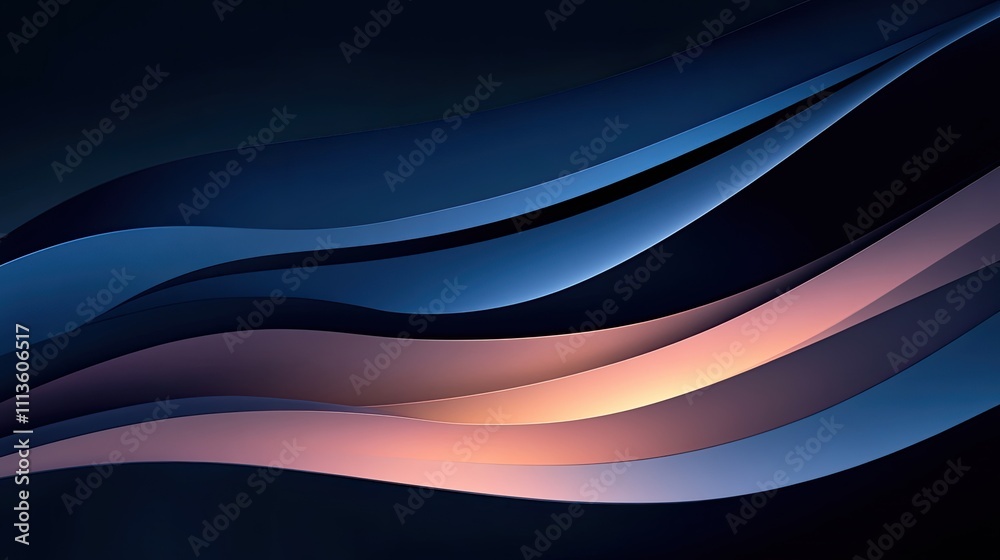 Naklejka premium Fluid Color Waves on Dark Background for Abstract Art Creation