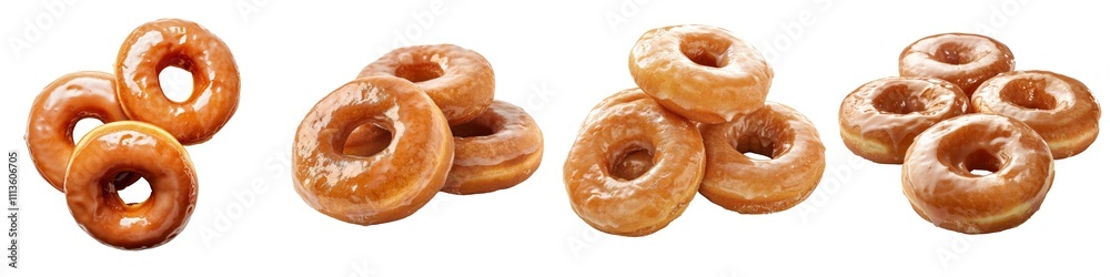 Collection of Donuts isolated on white or transparent background Collection of Donuts isolated on white or transparent background