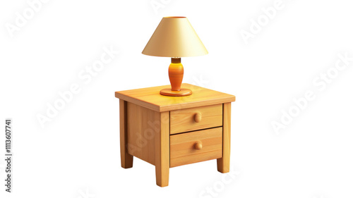 3D Cartoonish Bedside Table with Lamp Ideal for Modern Interiors and Creative Designs