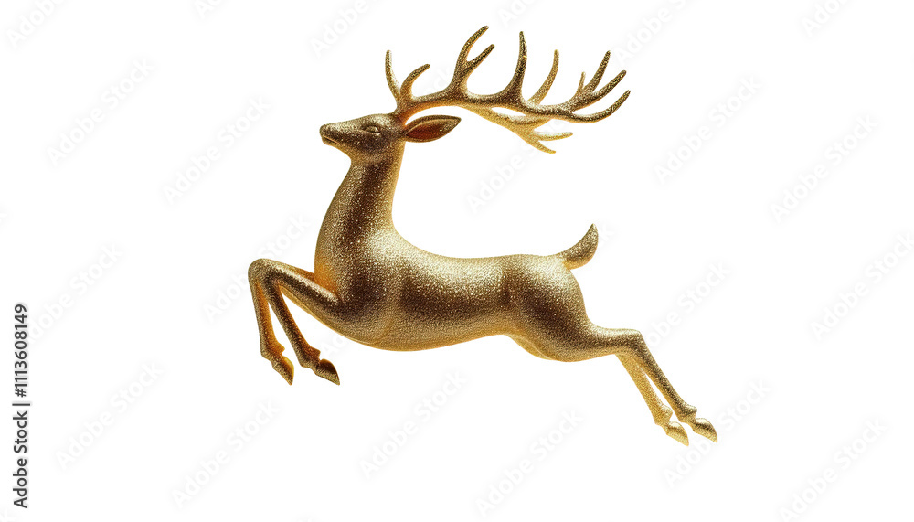 Obraz premium Golden Stag Illustration With Antlers